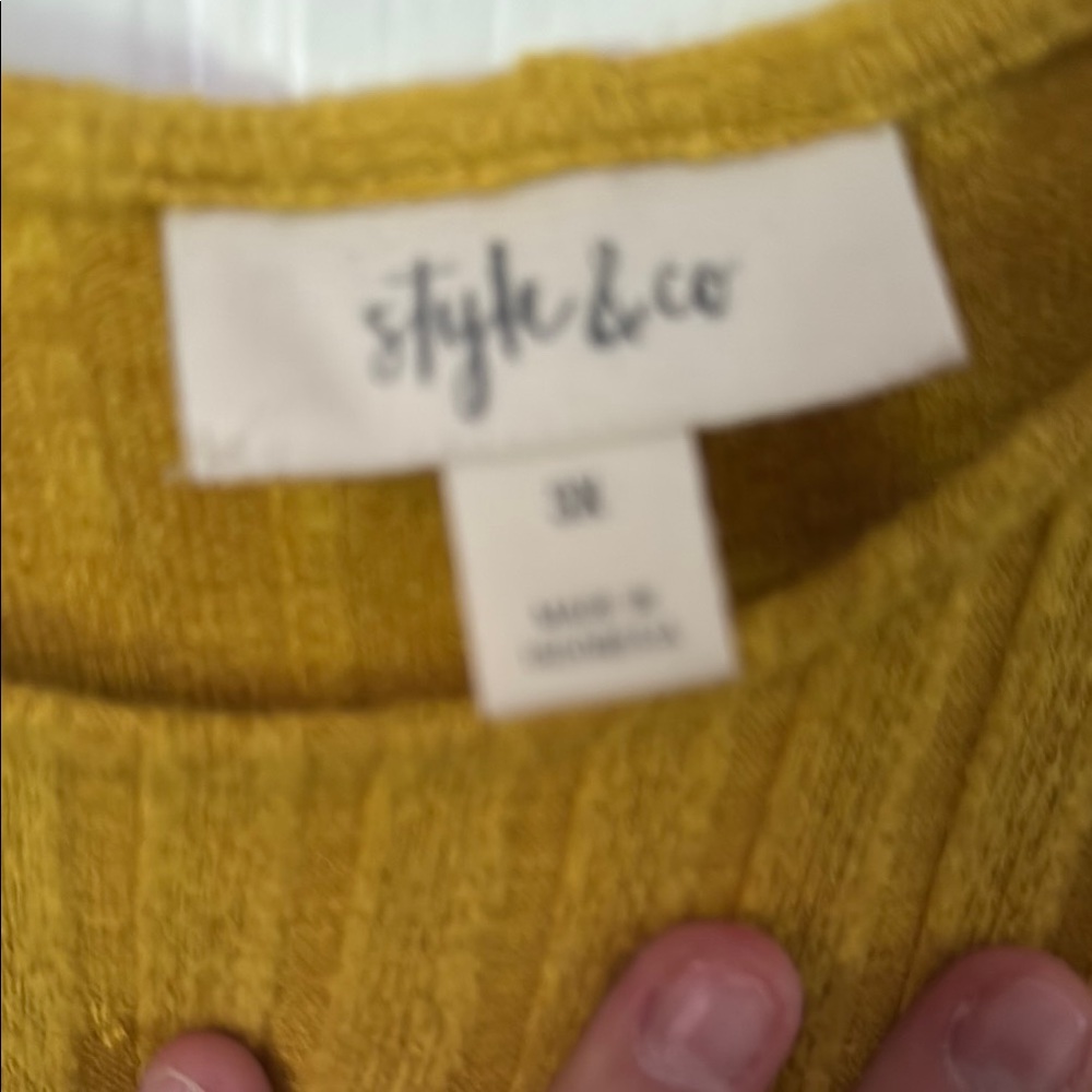 Style & Co. Golden Ribbed Knit Top - Picture 2 of 3